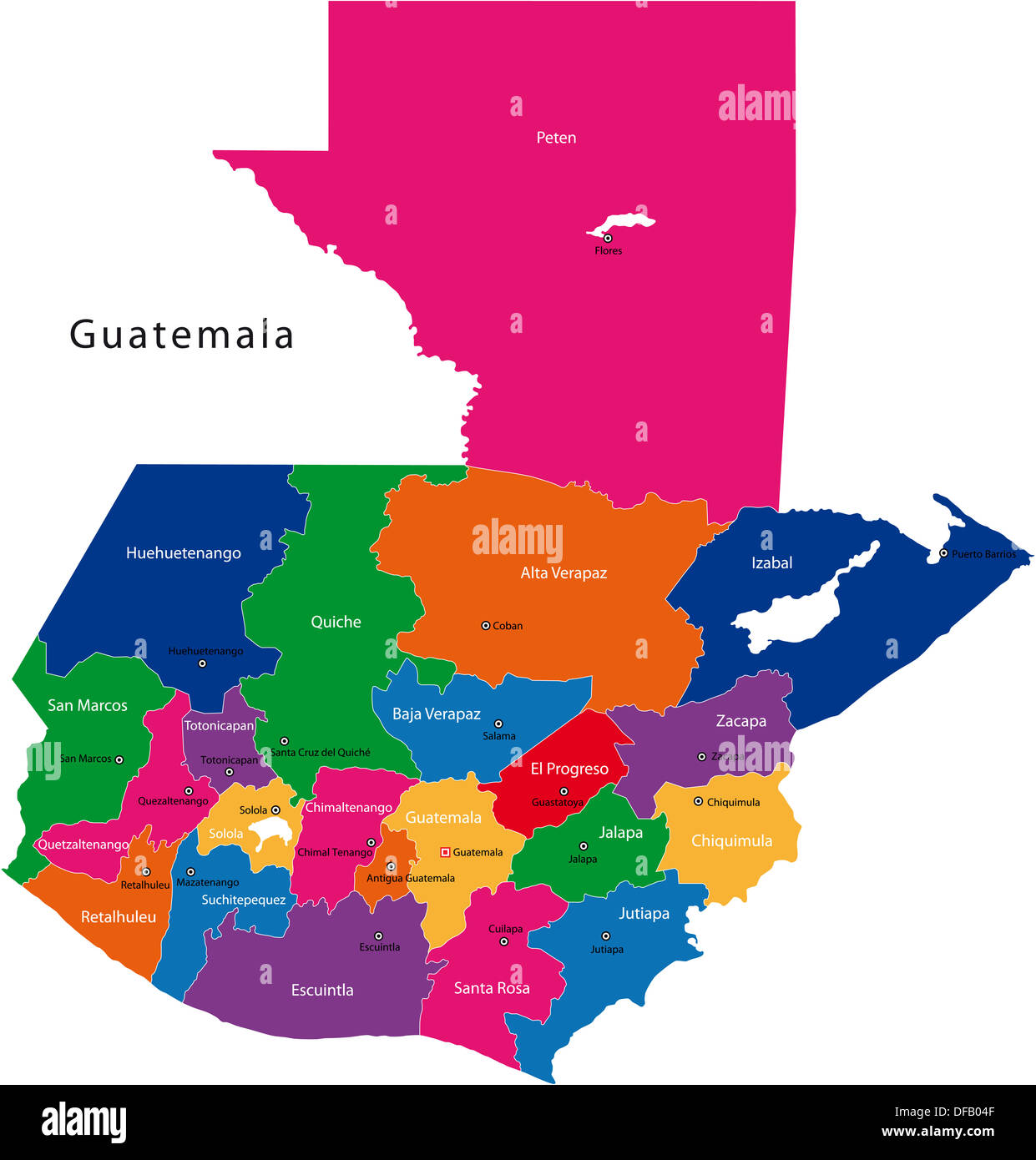 Carte du Guatemala Banque D'Images