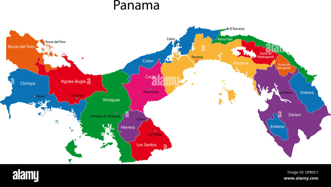 Carte de Panama Banque D'Images