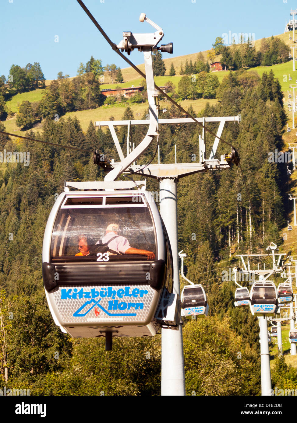 Autriche kitzbuhel Europe gondole téléphérique Kitzbüheler Horn, à Kitzbühel, Autriche en été Banque D'Images