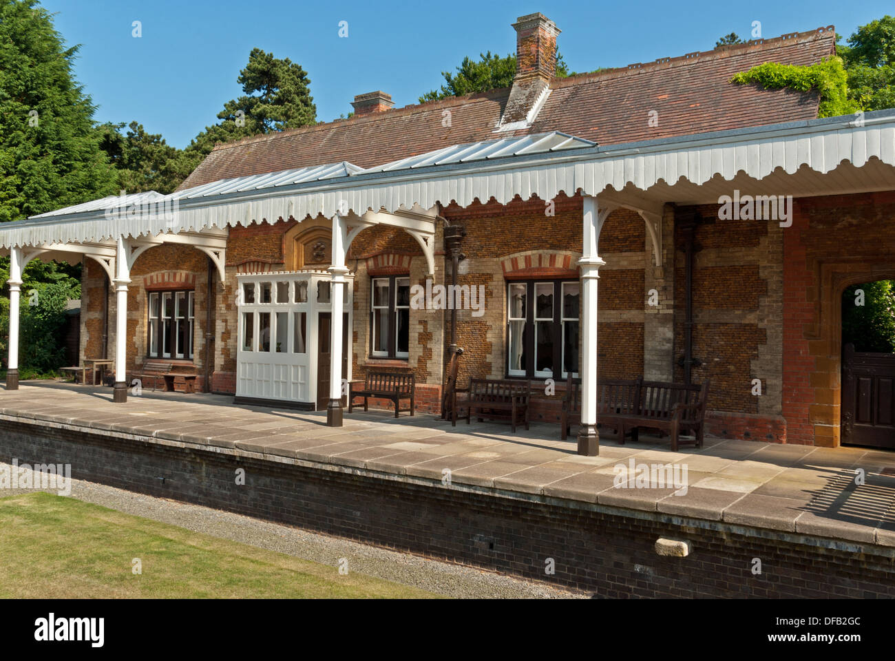 Plate-forme sur l'ancien Royal Station, Wolferton, Norfolk, UK ; maintenant une résidence privée mais utilisé par la famille royale aussi près de Sandringham Banque D'Images
