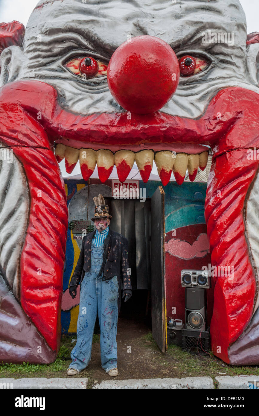 Scary clown, grande foire de l'État de New York Banque D'Images