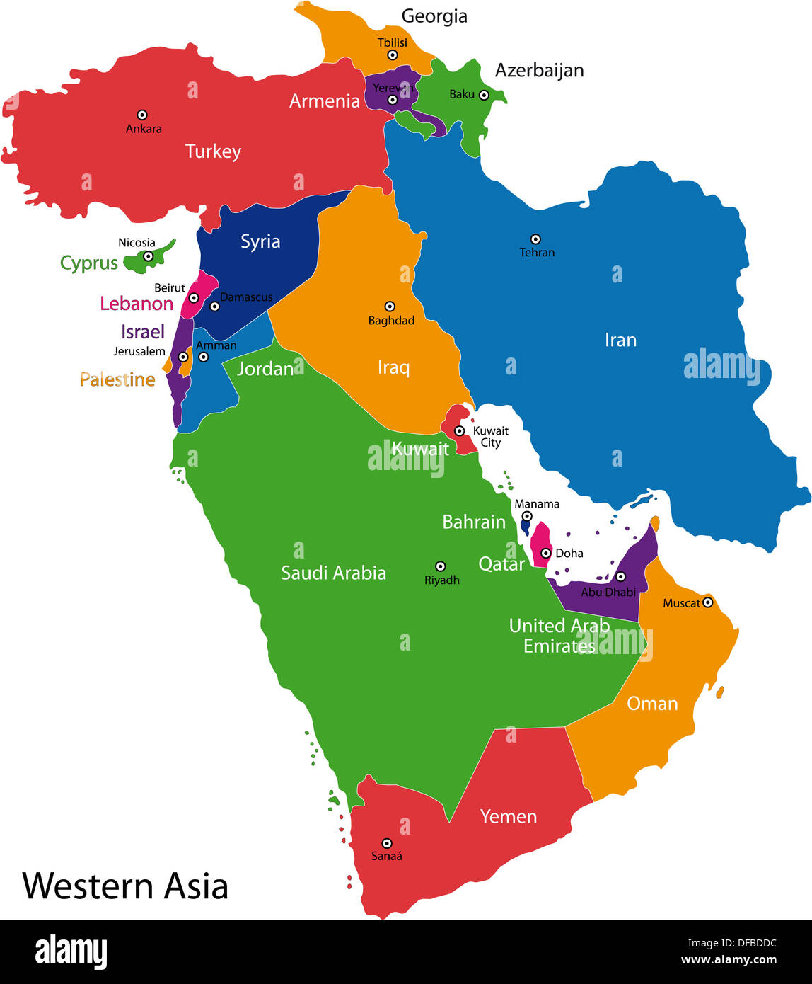 carte asie ouest