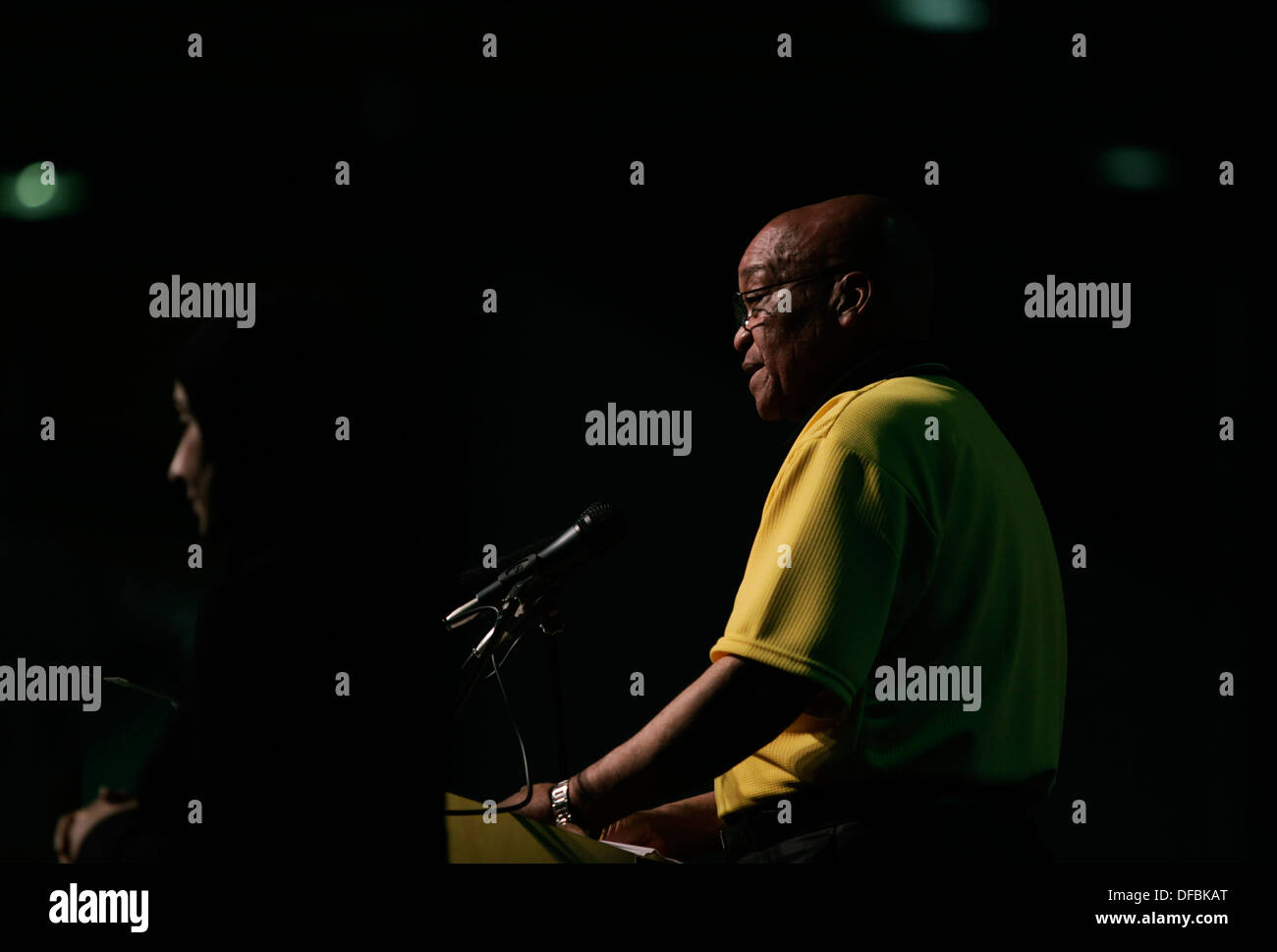 Le président Jacob Zuma parle ouverture d'African National Congress (ANC) Conseil général national à Durban 20 septembre 2010 © Banque D'Images