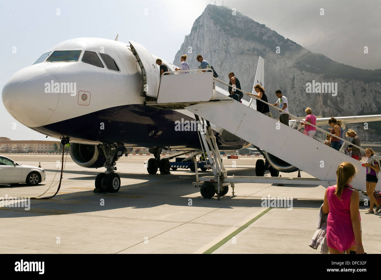 L'aéroport de Gibraltar. Banque D'Images
