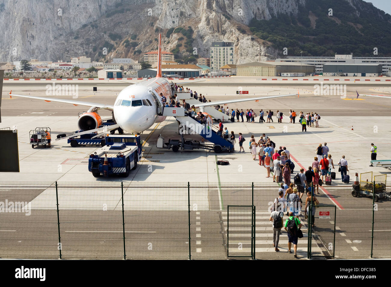 L'aéroport de Gibraltar. Banque D'Images