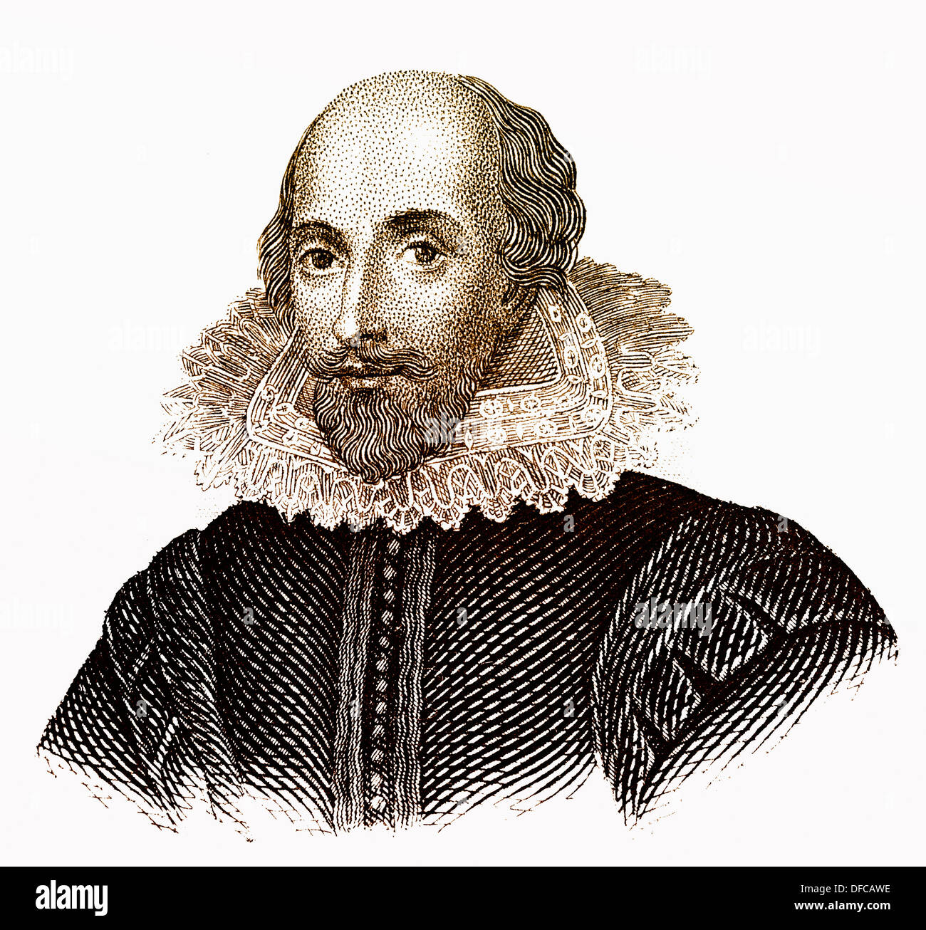 Portrait de William Shakespeare, 1564 - 1616, un dramaturge, poète et acteur Banque D'Images