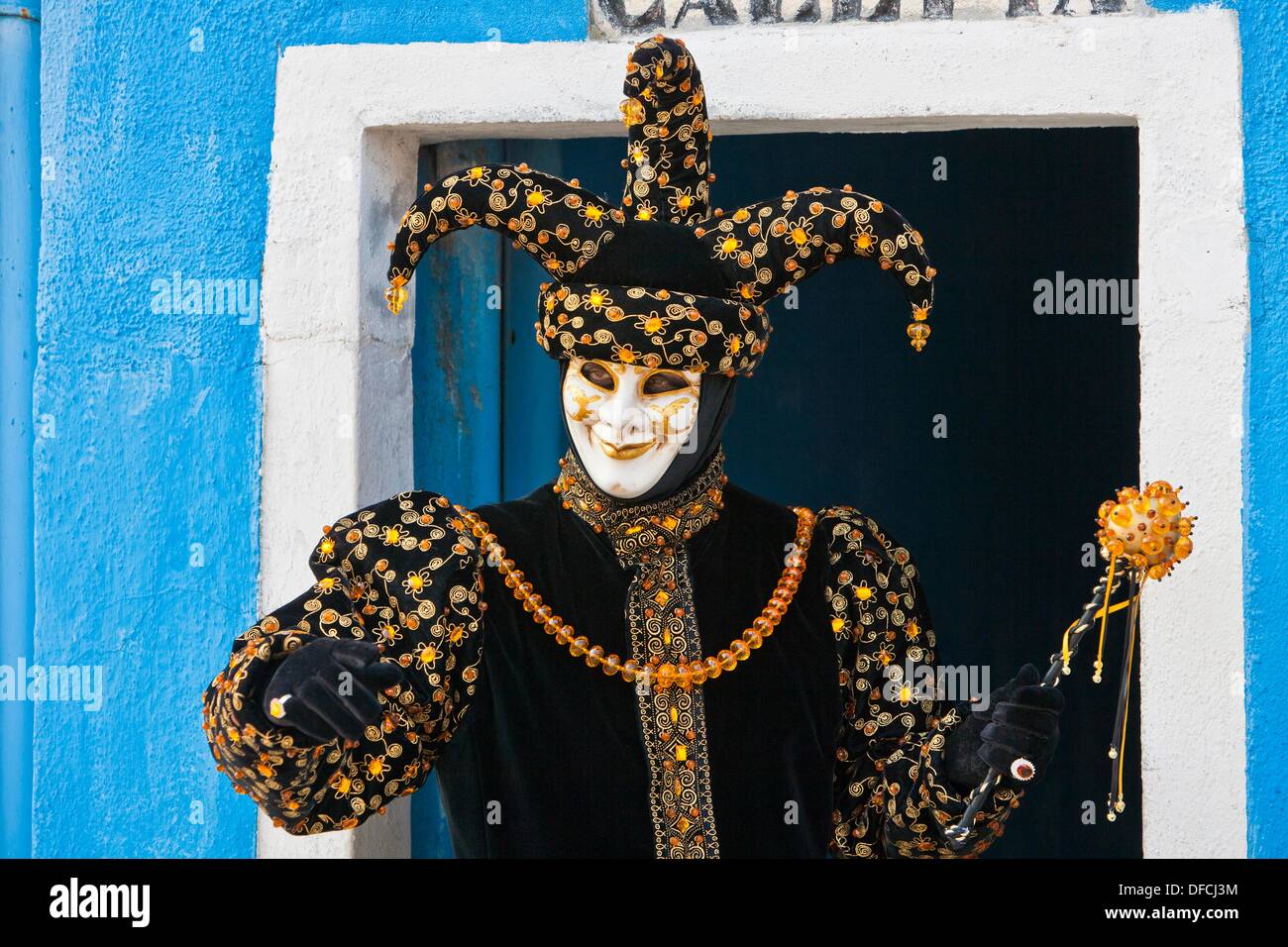 Harlequin costume venice carnival Banque de photographies et d’images à