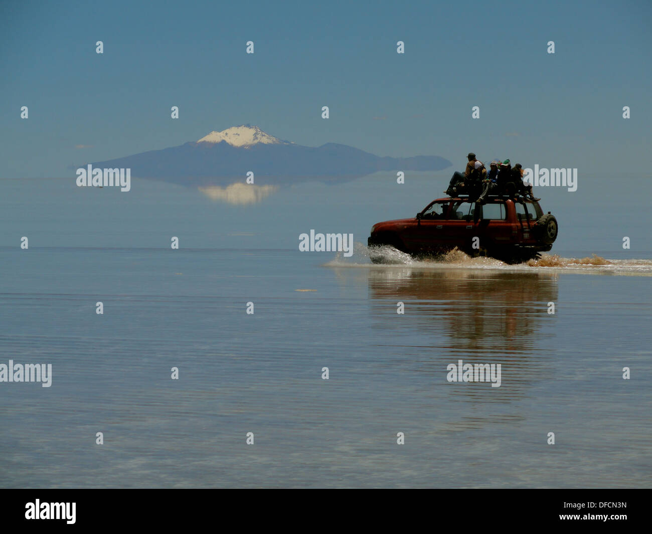 Le Salar de Uyuni pendant la saison des pluies. Uyuni, Bolivie Banque D'Images