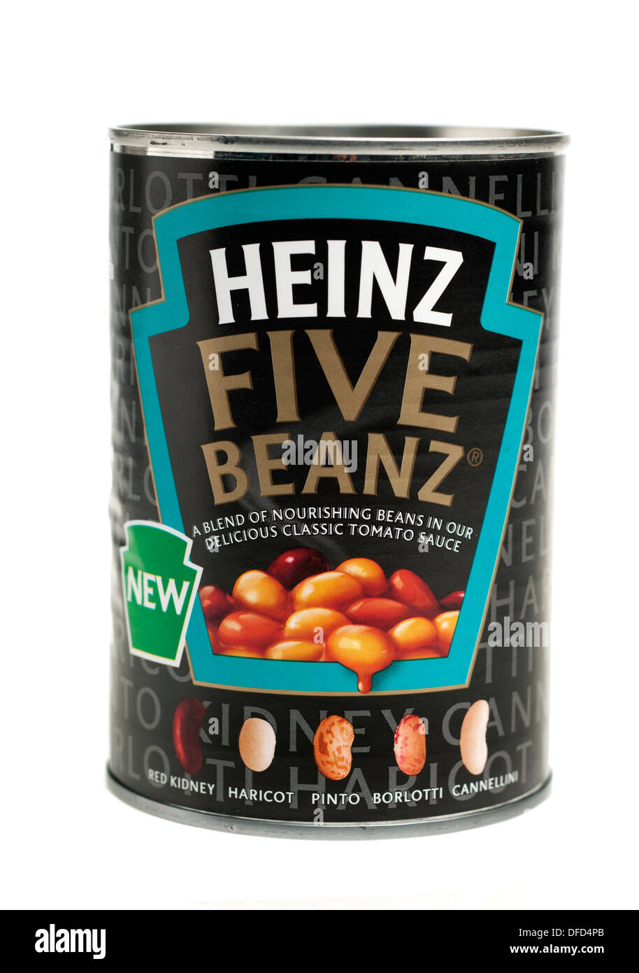 Peut de haricots Heinz cinq Banque D'Images