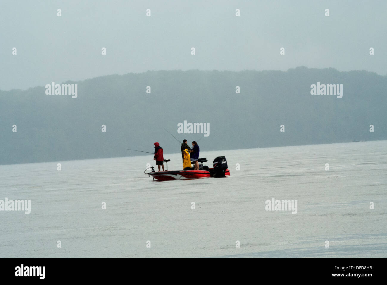 La pêche basse sur Sodus Bay, New York. Banque D'Images