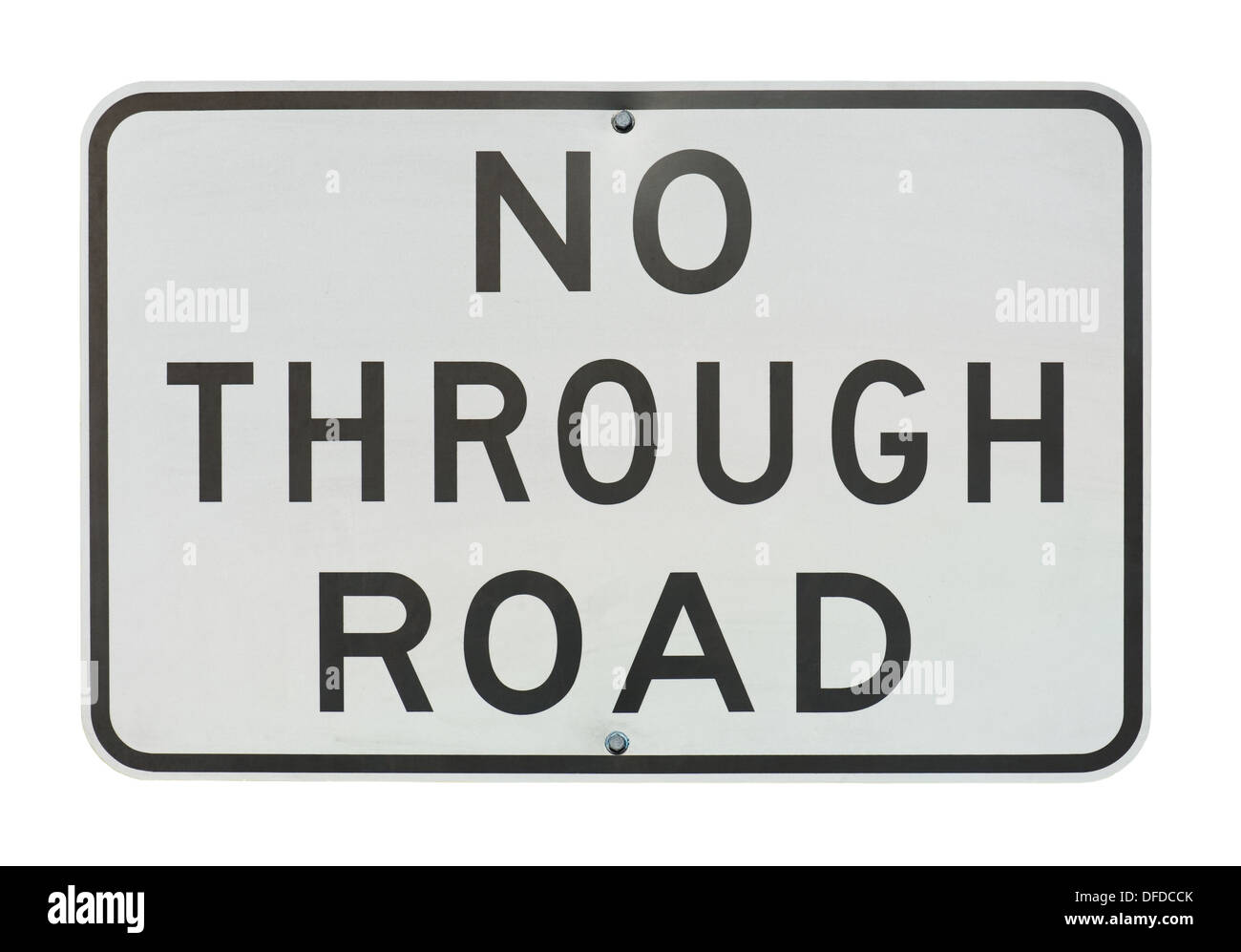 Vieille rue sans issue traffic sign isolé sur un fond blanc. Banque D'Images