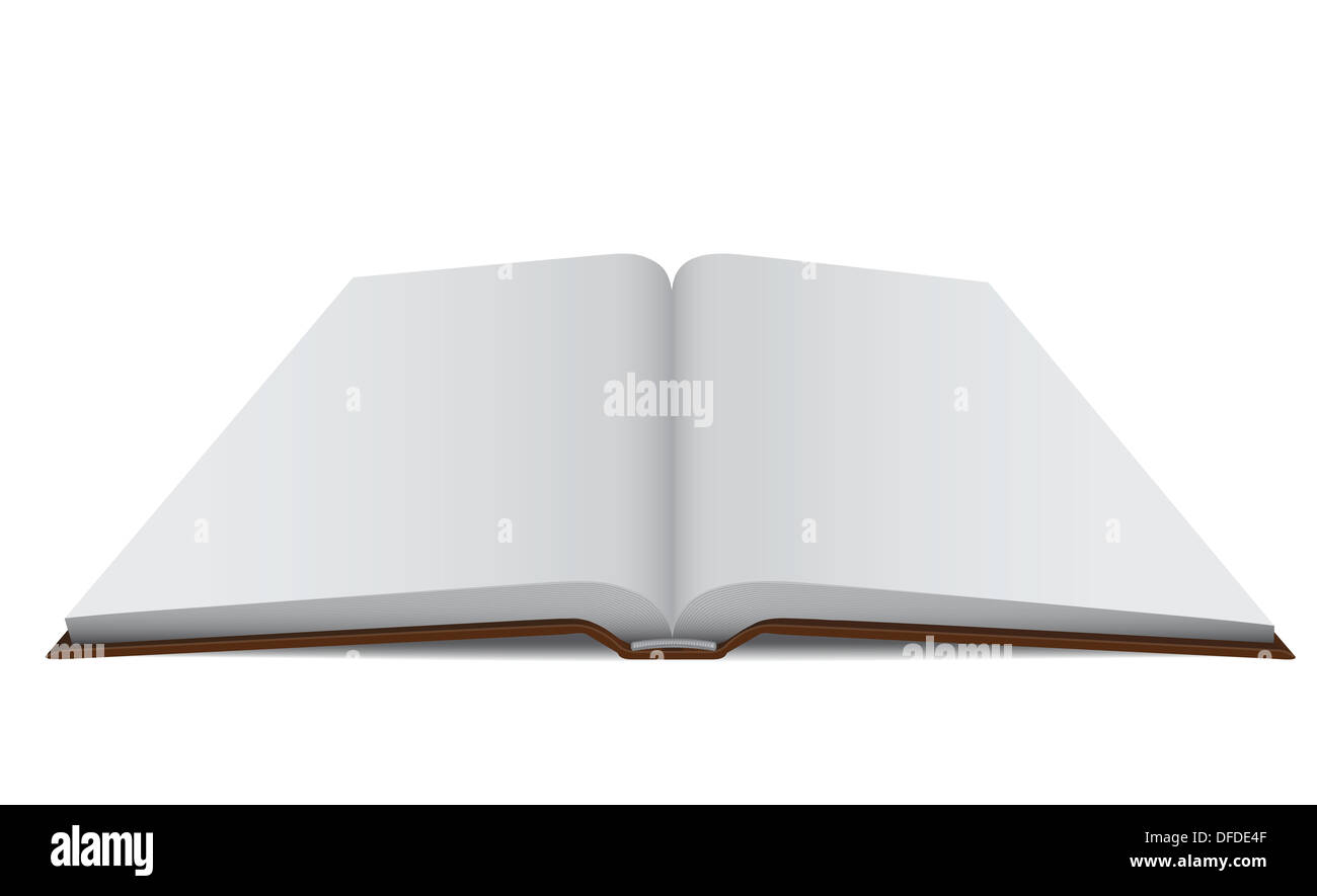 Illustration de livre ouvert isolé sur fond blanc Banque D'Images