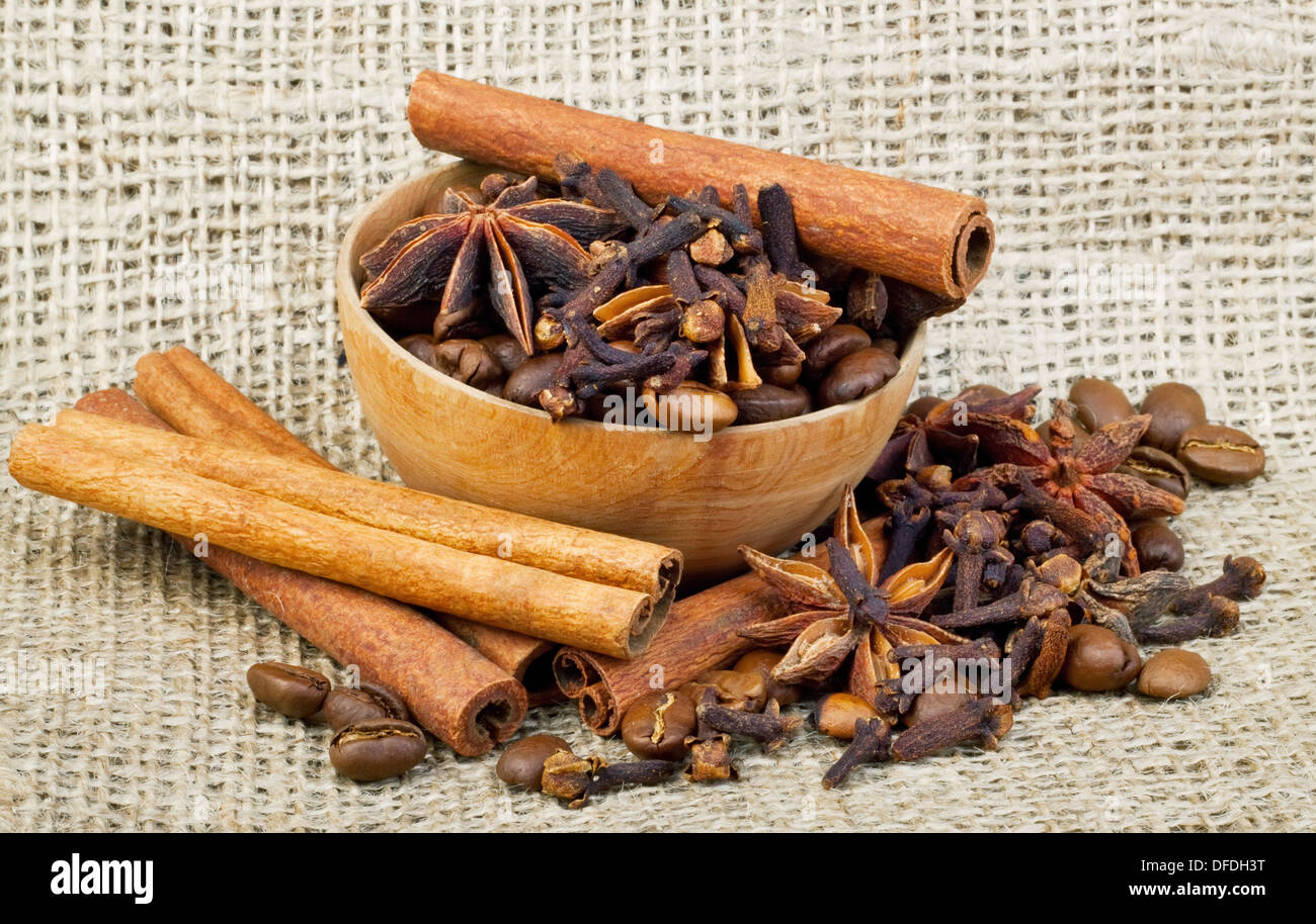 Épices aromatiques pour vous concevoir Banque D'Images