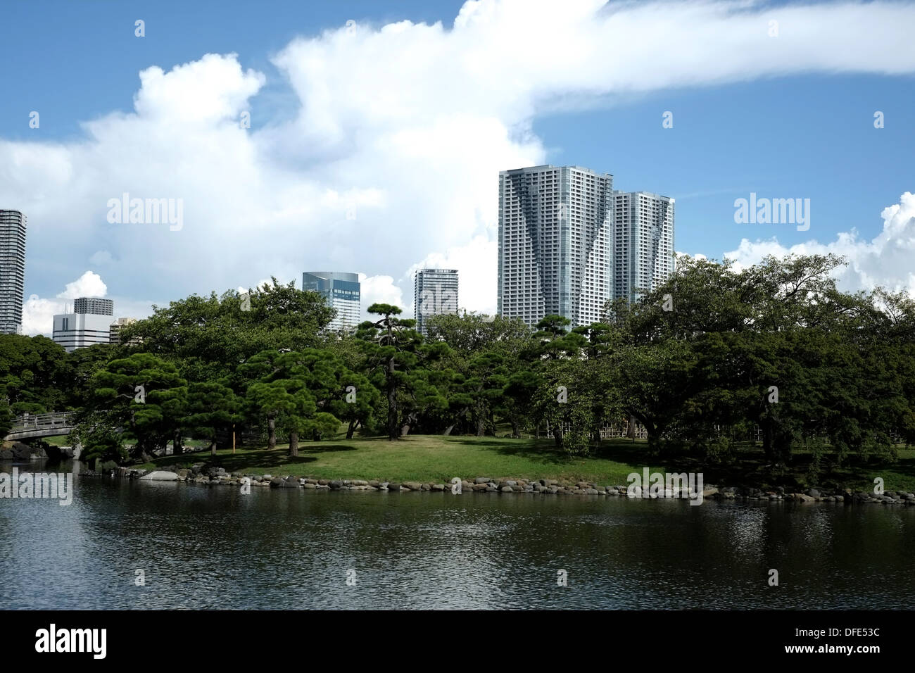 Jardins Hamarikyu Onshi (Hama-rikyu Teien) Banque D'Images