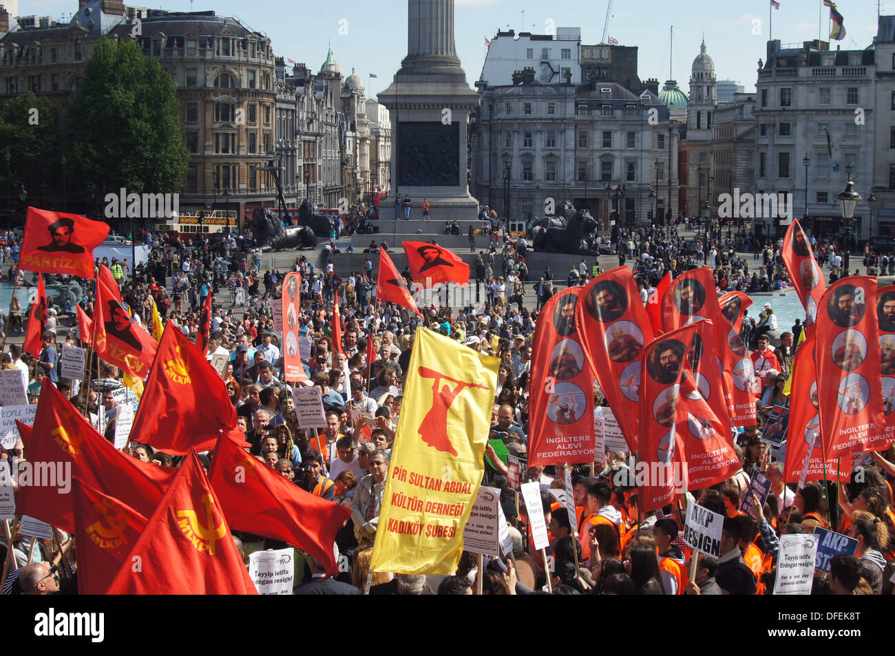 Des manifestants à Londres Banque D'Images