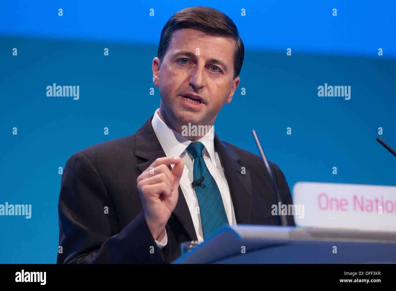 Douglas Alexander MP Shadow Secrétaire aux affaires étrangères traite de la conférence du parti travailliste à Brighton 2013 Banque D'Images