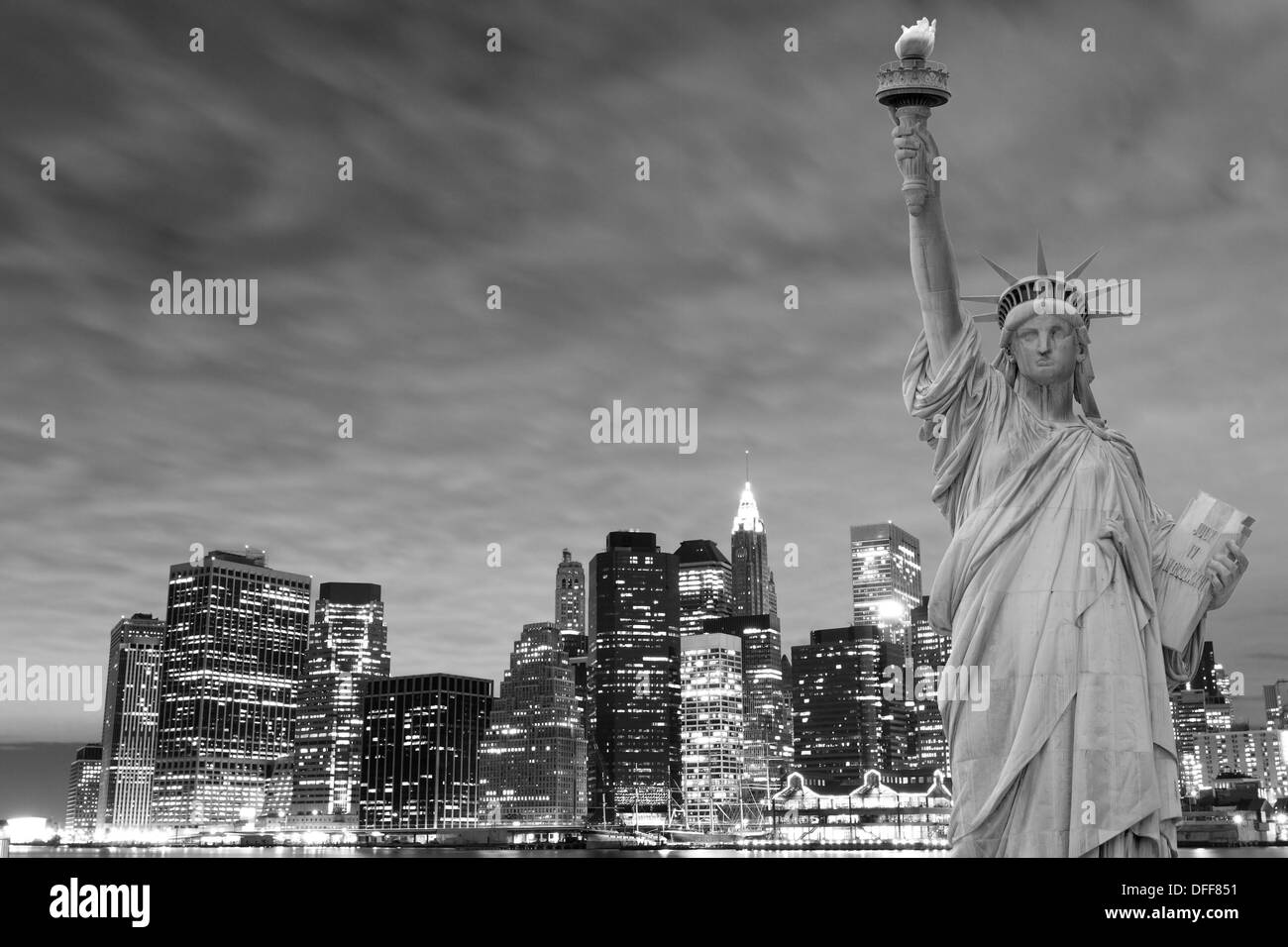 Manhattan et la Statue de la liberté, New York City Banque D'Images