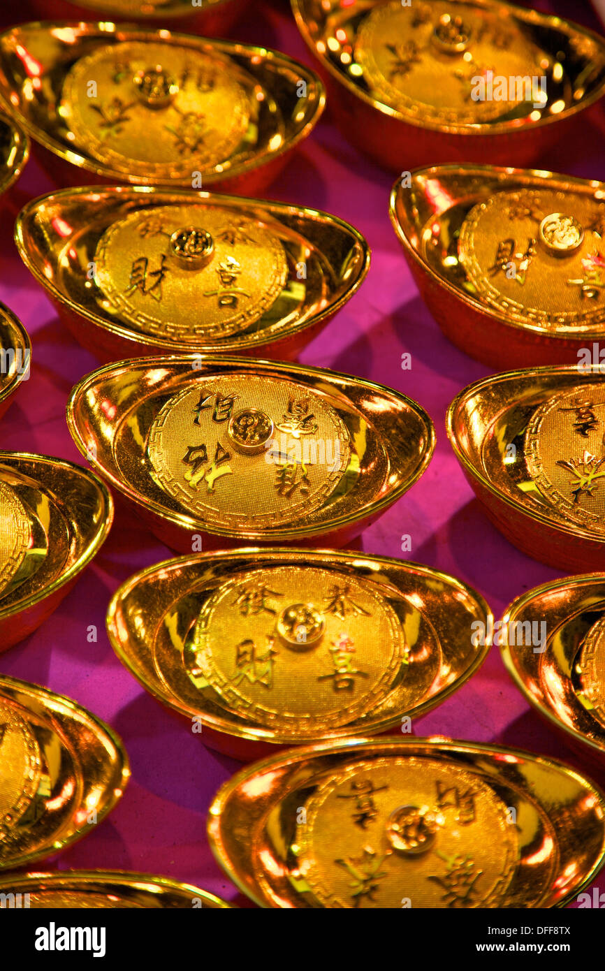 Décorations du Nouvel An chinois, Hong Kong, Chine, Asie du sud-est, Banque D'Images