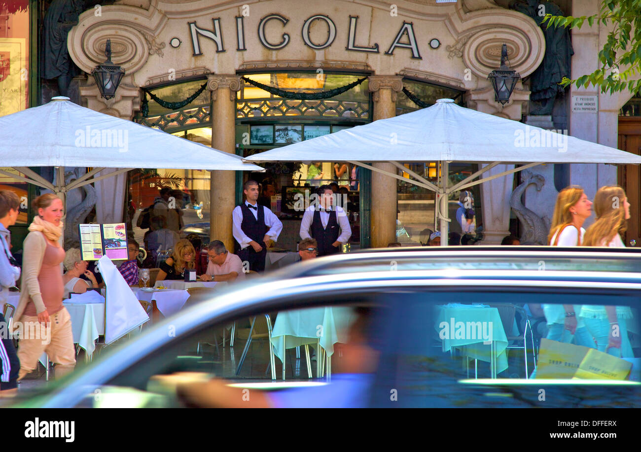 Nicola Cafe, la place Rossio, Lisbonne, Portugal, Europe de l'ouest du sud Banque D'Images