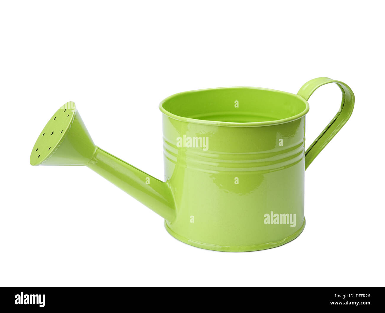 Arrosoir vert isolé sur fond blanc Banque D'Images