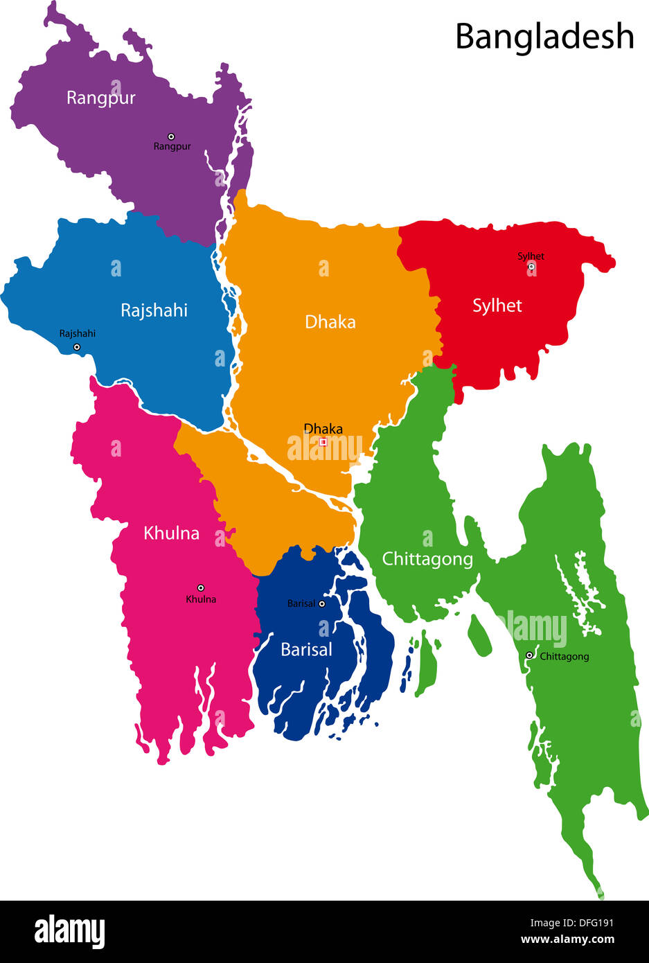 Carte du Bangladesh Banque D'Images