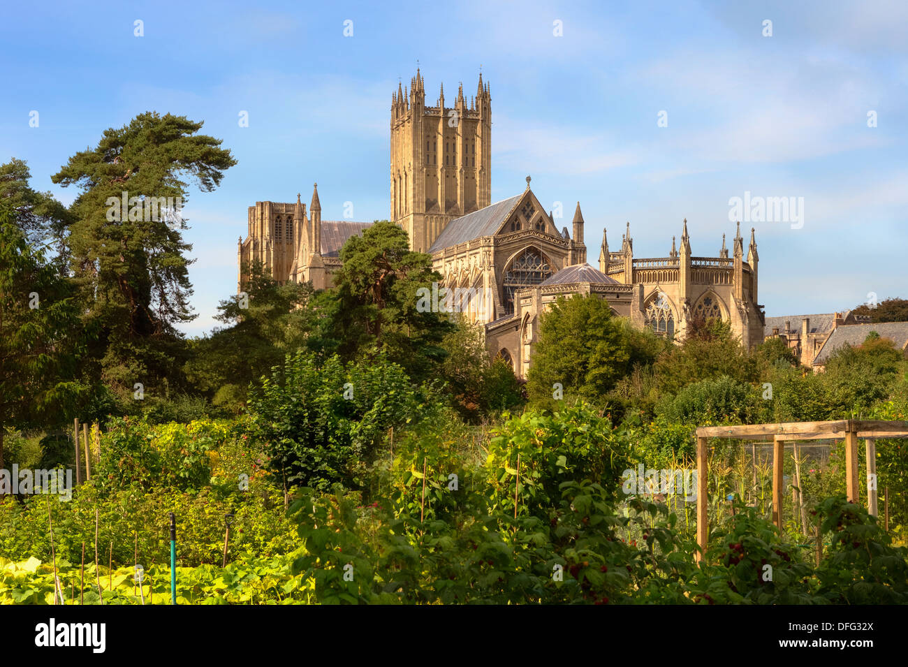 La cathédrale de Wells, Somerset, England, United Kingdom Banque D'Images
