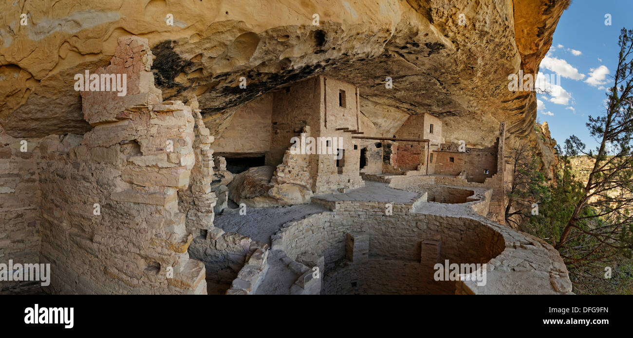 Cliff dwellings Anasazi, Balcon Chambre, Mesa Verde National Park, Colorado, United States Banque D'Images