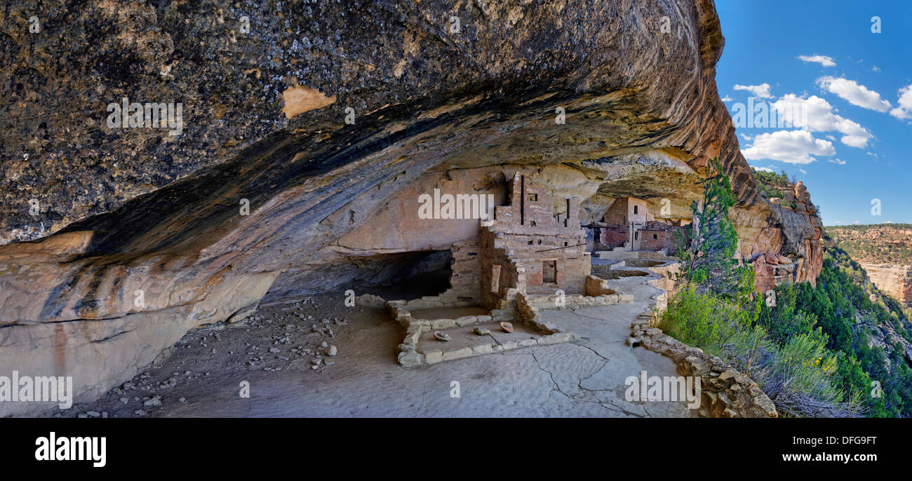 Cliff dwellings Anasazi, Balcon Chambre, Mesa Verde National Park, Colorado, United States Banque D'Images