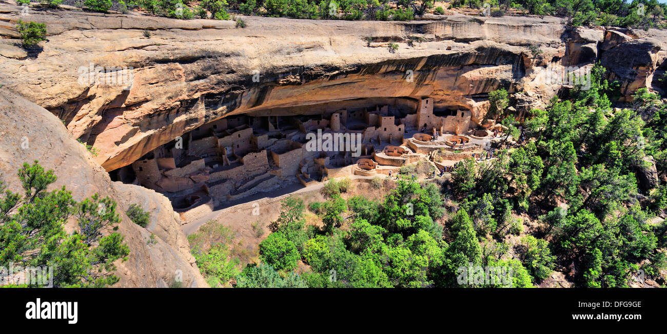 Cliff dwellings Anasazi, Cliff Palace, hirondelles nid, Mesa Verde National Park, Colorado, United States Banque D'Images