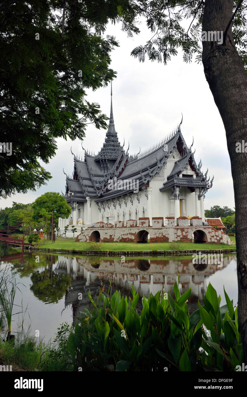 Sanphet Prasat Palace à l'ancienne Siam attraction touristique près de Bangkok, en Thaïlande. Banque D'Images