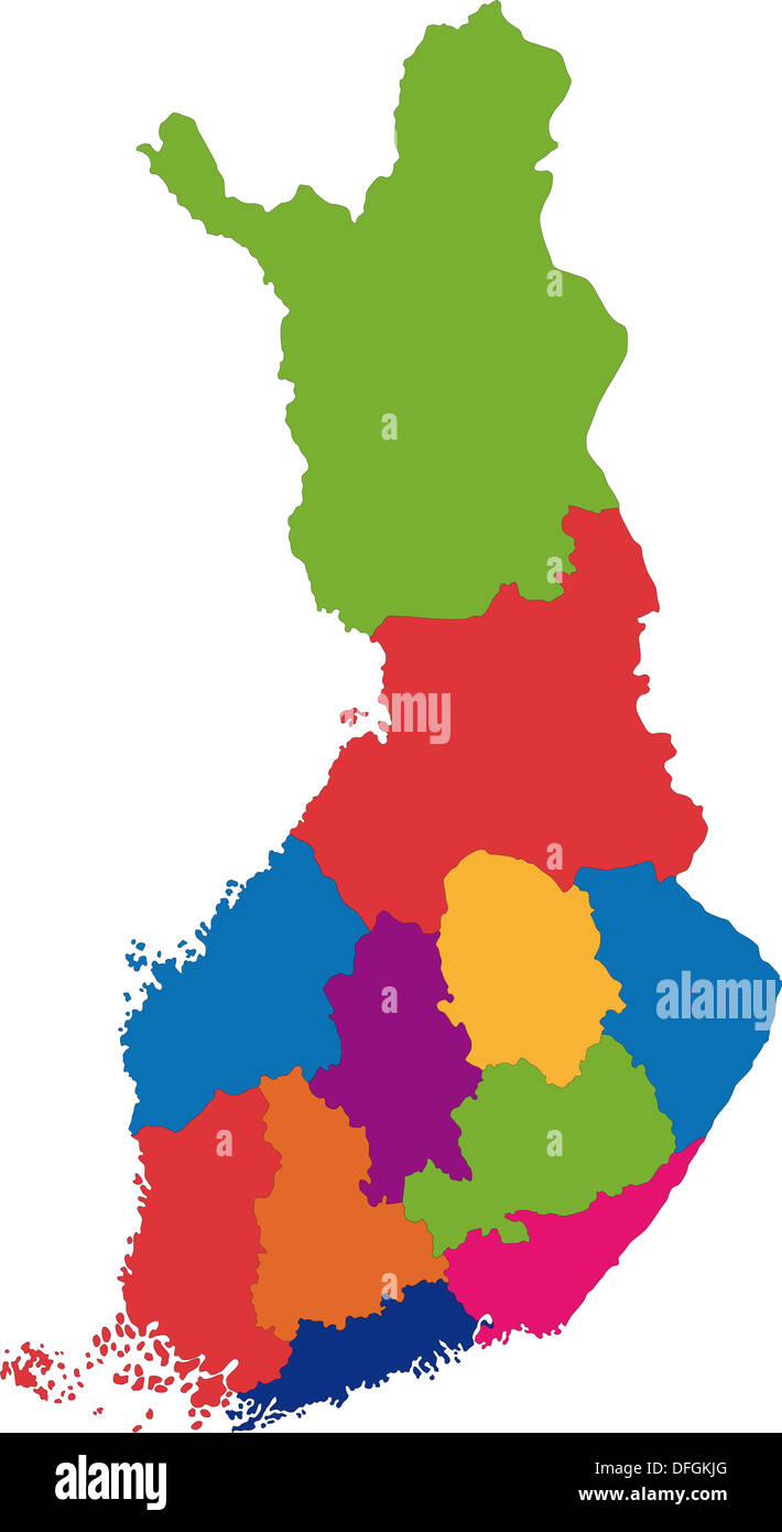 Carte de Finlande Banque D'Images