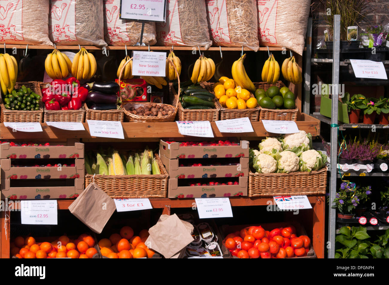 Un légumes Fruits et légumes Shop UK Banque D'Images