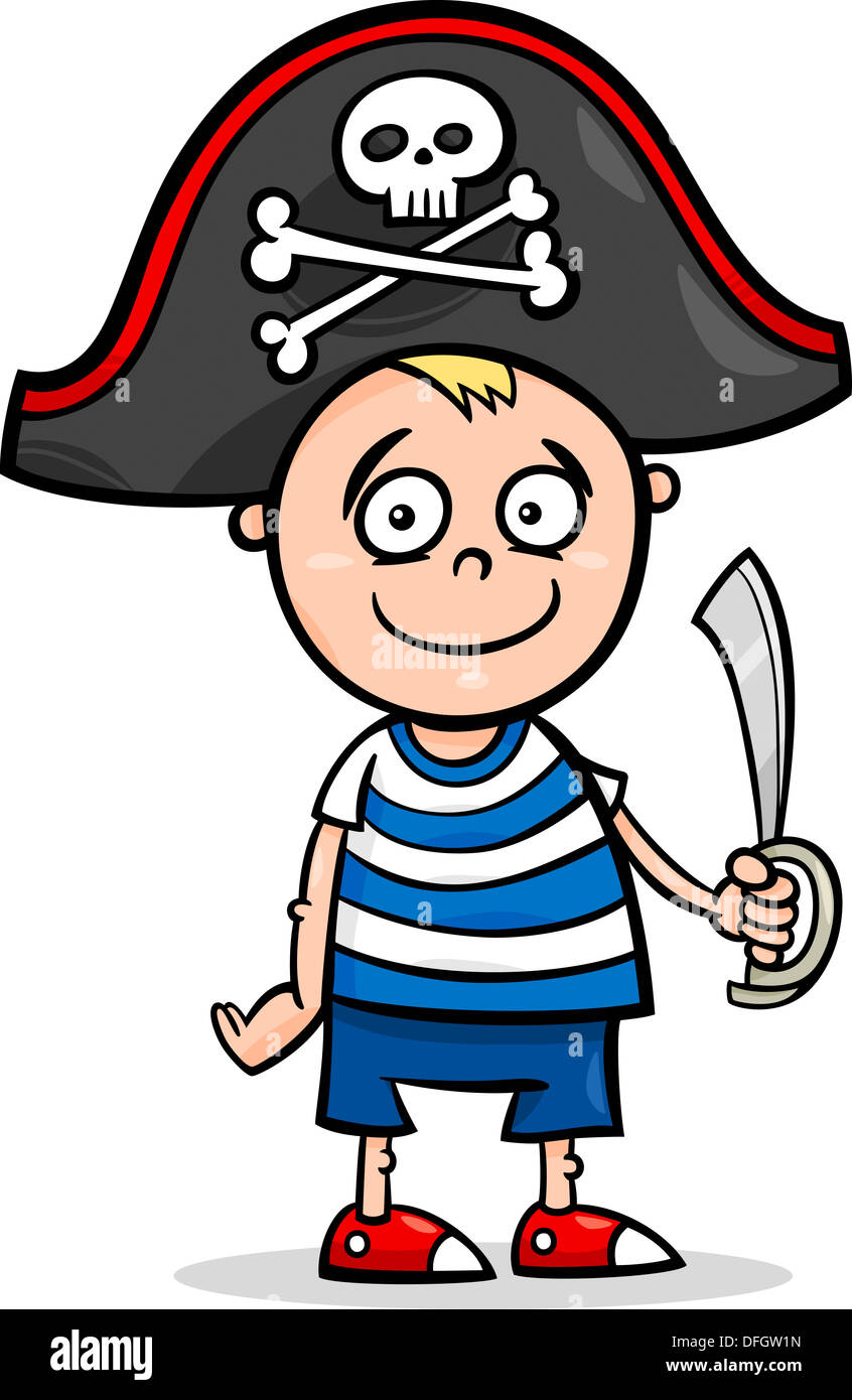 Cartoon Illustration de Mignon petit garçon en costume de pirate pour balle fantaisie Photo Stock - Alamy Cartoon Illustration de Mignon petit garçon en costume de pirate pour balle fantaisie Photo Stock - Alamy