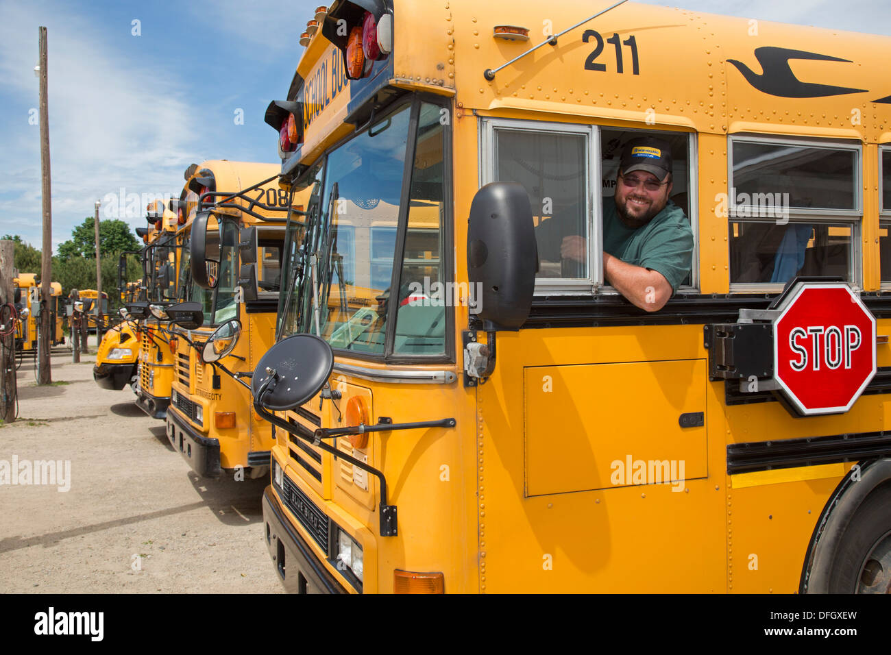 Conducteur d'autobus scolaire Banque D'Images