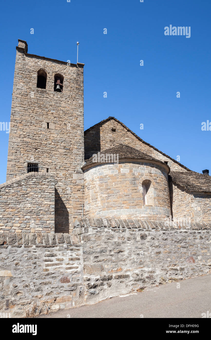 L'église San Miguel, Castiello de Jaca, Huesca, Espagne Banque D'Images