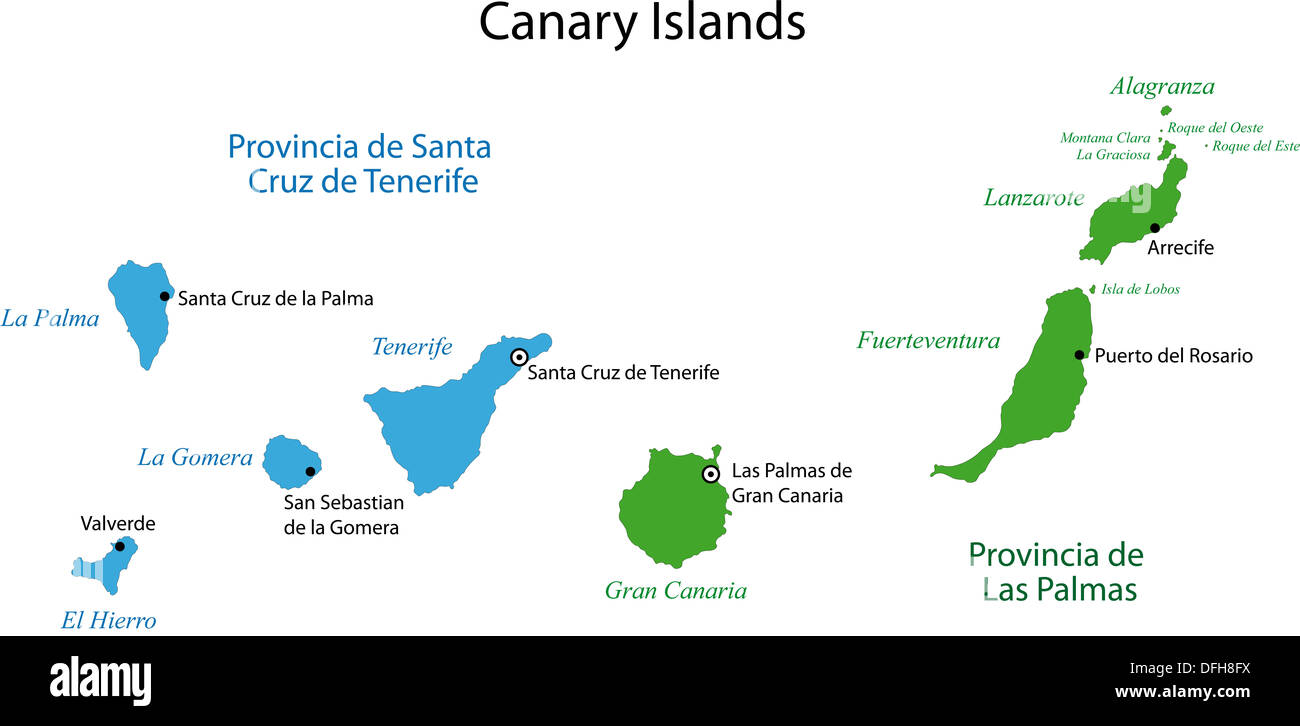 Carte Canaries Banque D'Images