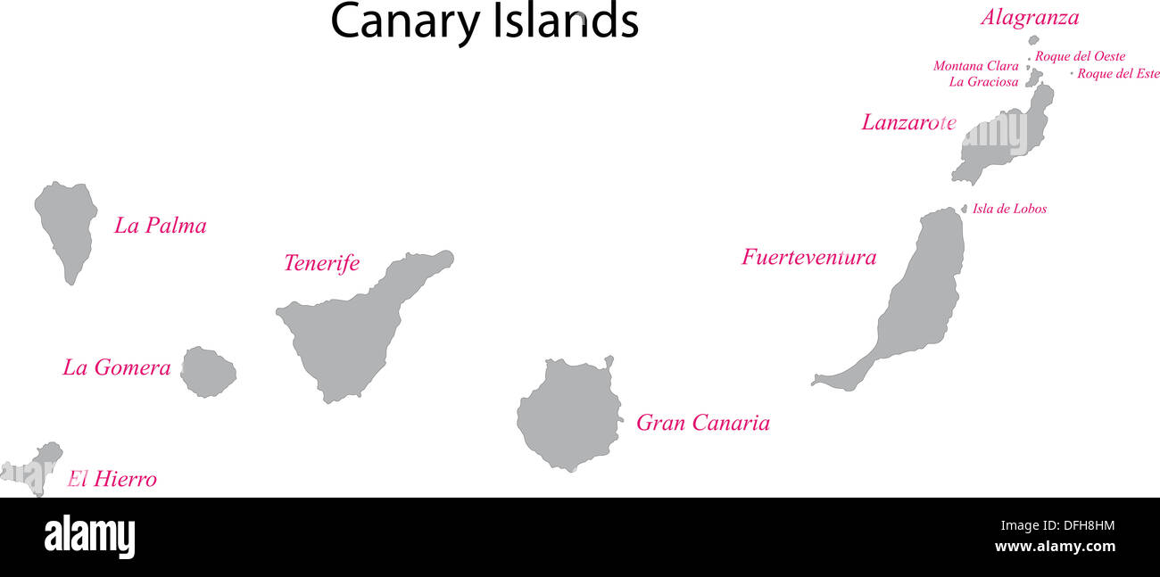 Carte Canaries Banque D'Images