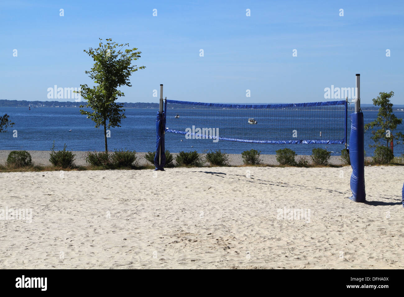 Beach-volley. Plage de la ville de Bristol, Bristol, Rhode Island, USA Banque D'Images