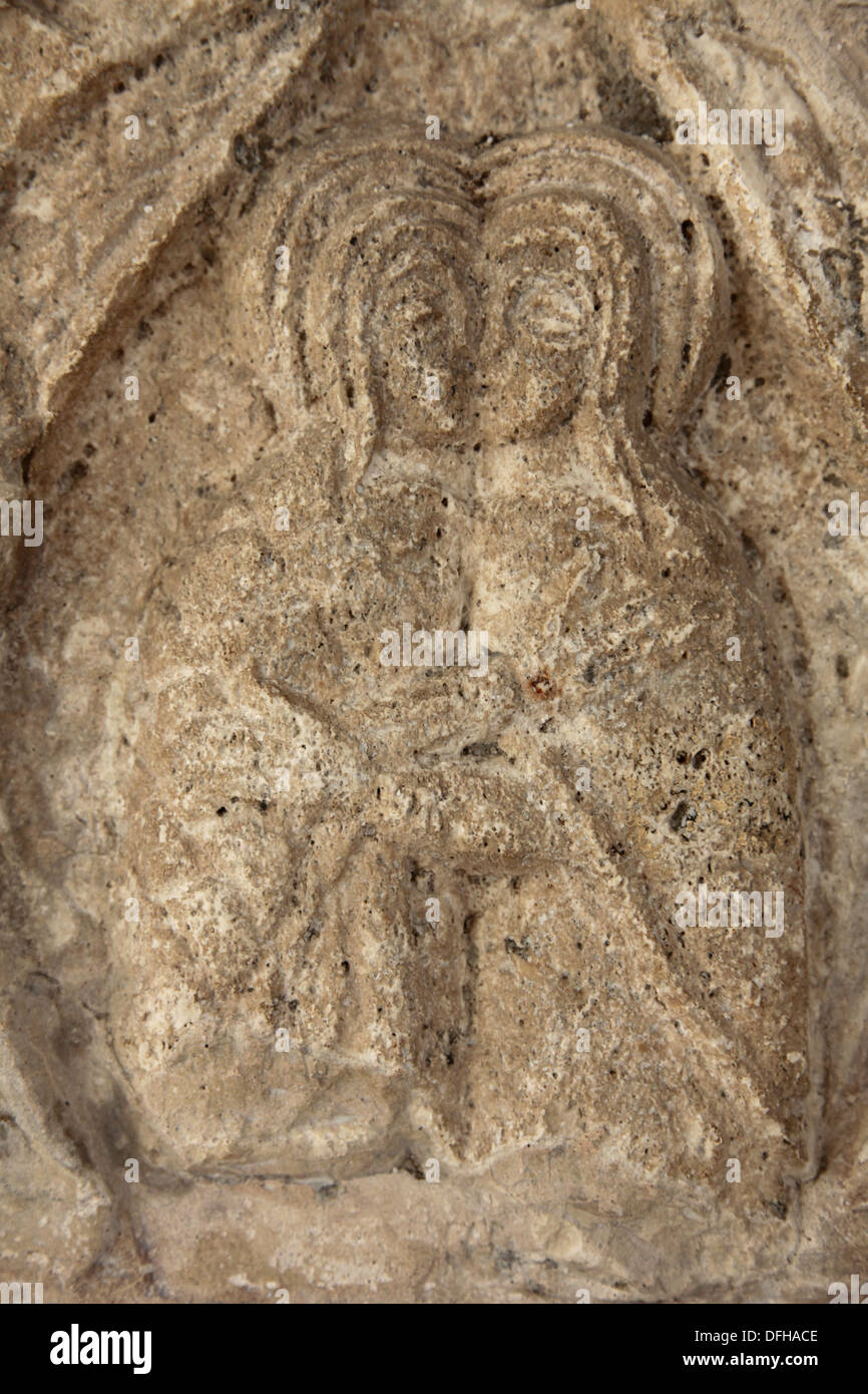 Visitation de la Vierge Marie, de Pluteus l'église Saint-Laurent, le Musée Archéologique de Zadar, Croatie Banque D'Images