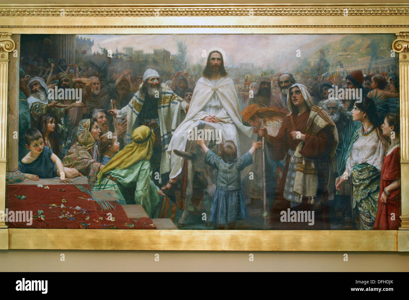 Dimanche des Rameaux - entrée triomphale de Jésus à Jérusalem Banque D'Images