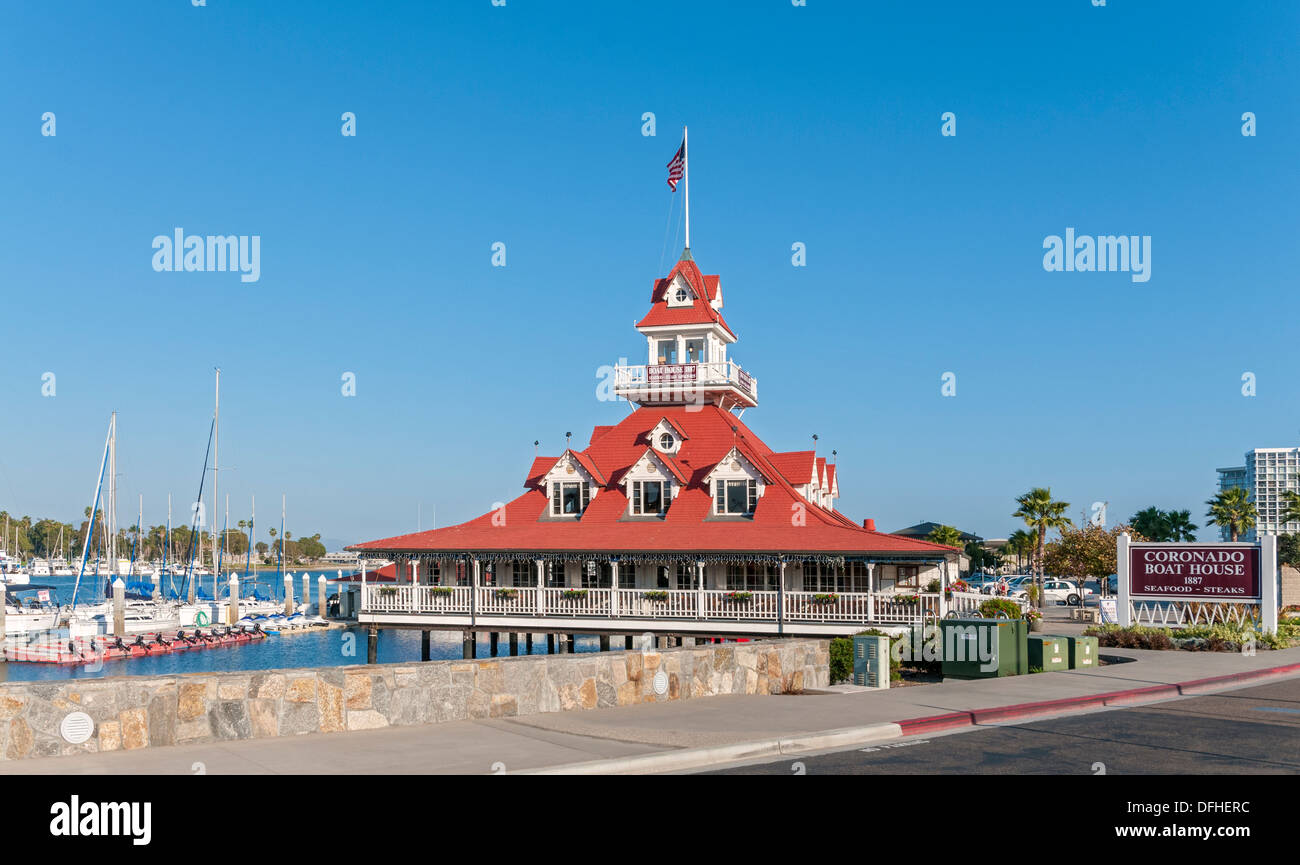 La Californie, San Diego, Coronado Beach Restaurant, nommé changé en 1887 sur la baie Banque D'Images