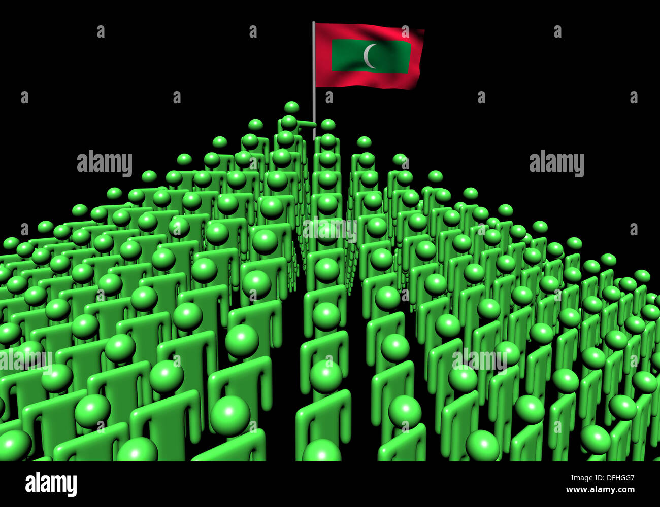 Pyramide de résumé les gens avec les Maldives flag illustration Banque D'Images