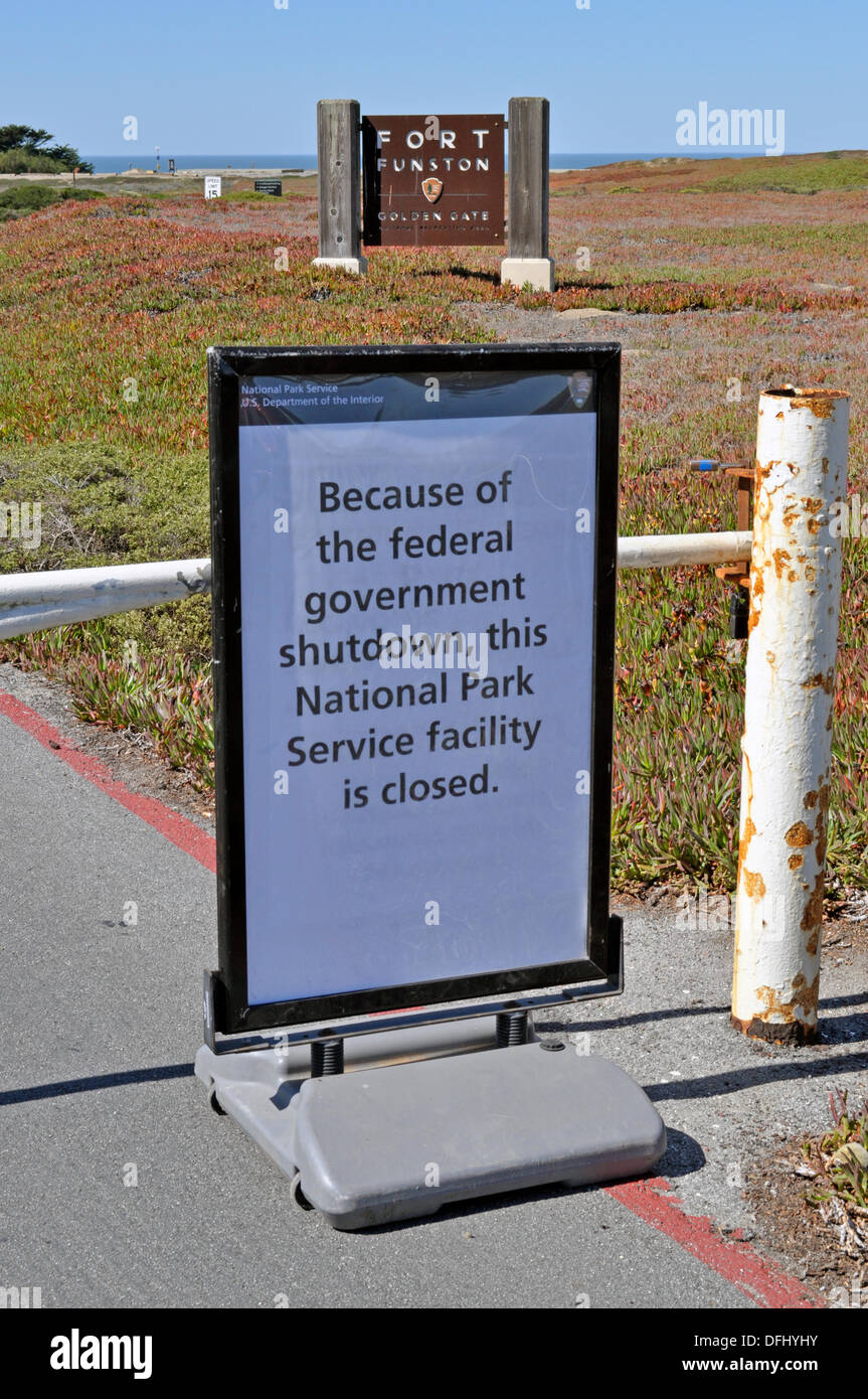 Fermeture du gouvernement US National Parks Banque D'Images