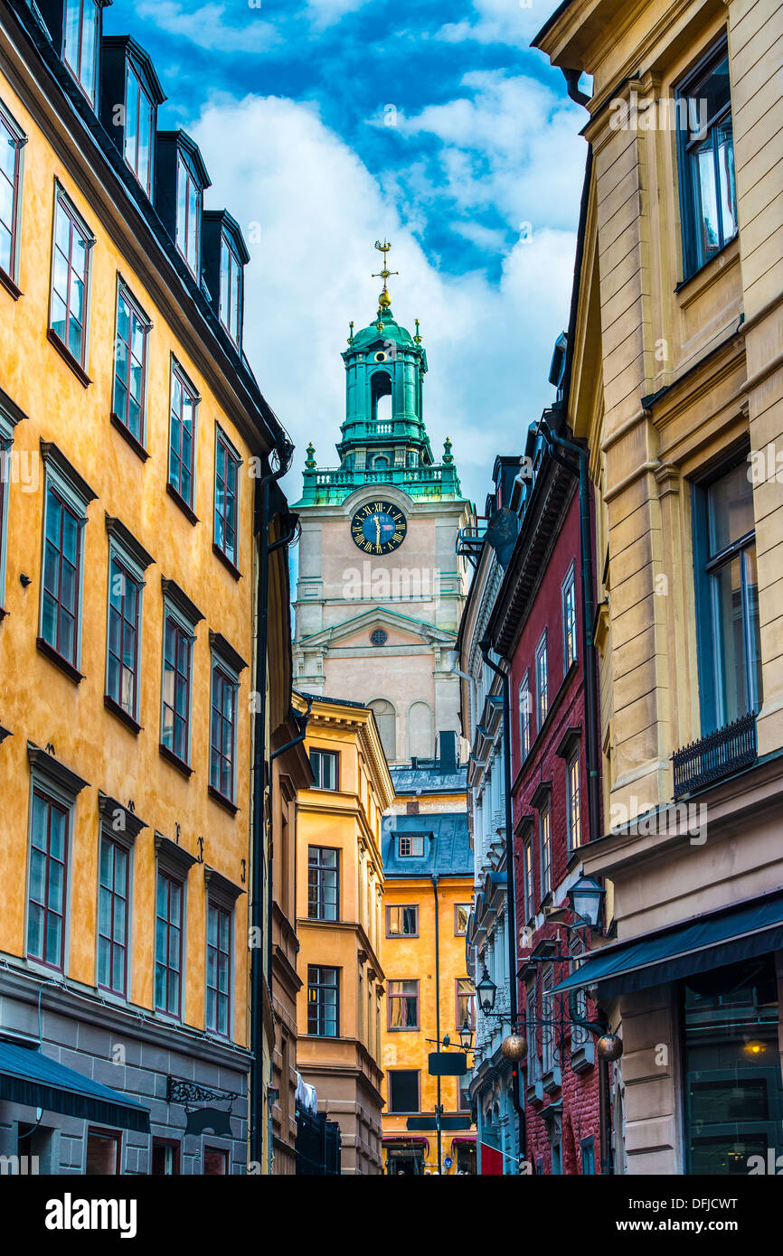 Stockholm, Suède alley. Banque D'Images