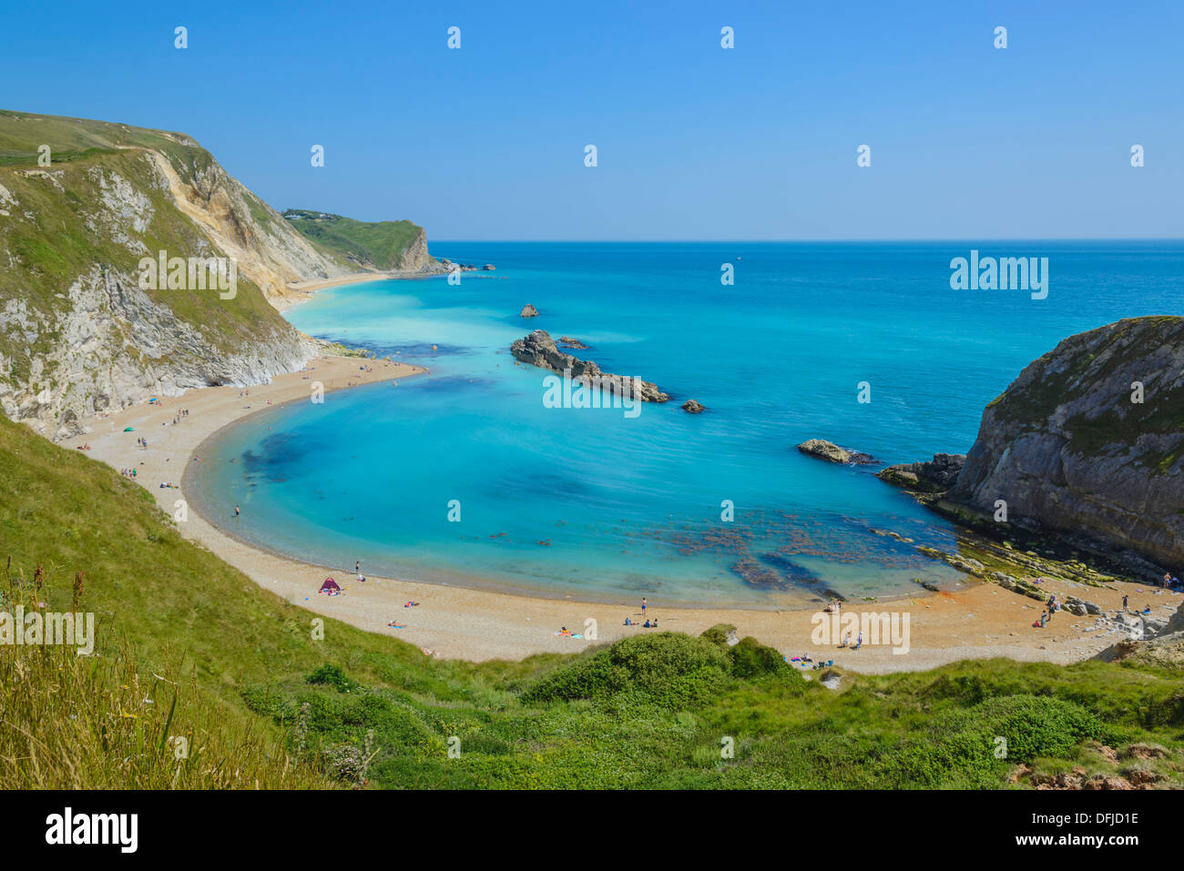 Man O' War Bay, site du patrimoine mondial de la Côte Jurassique, Dorset, Angleterre Banque D'Images