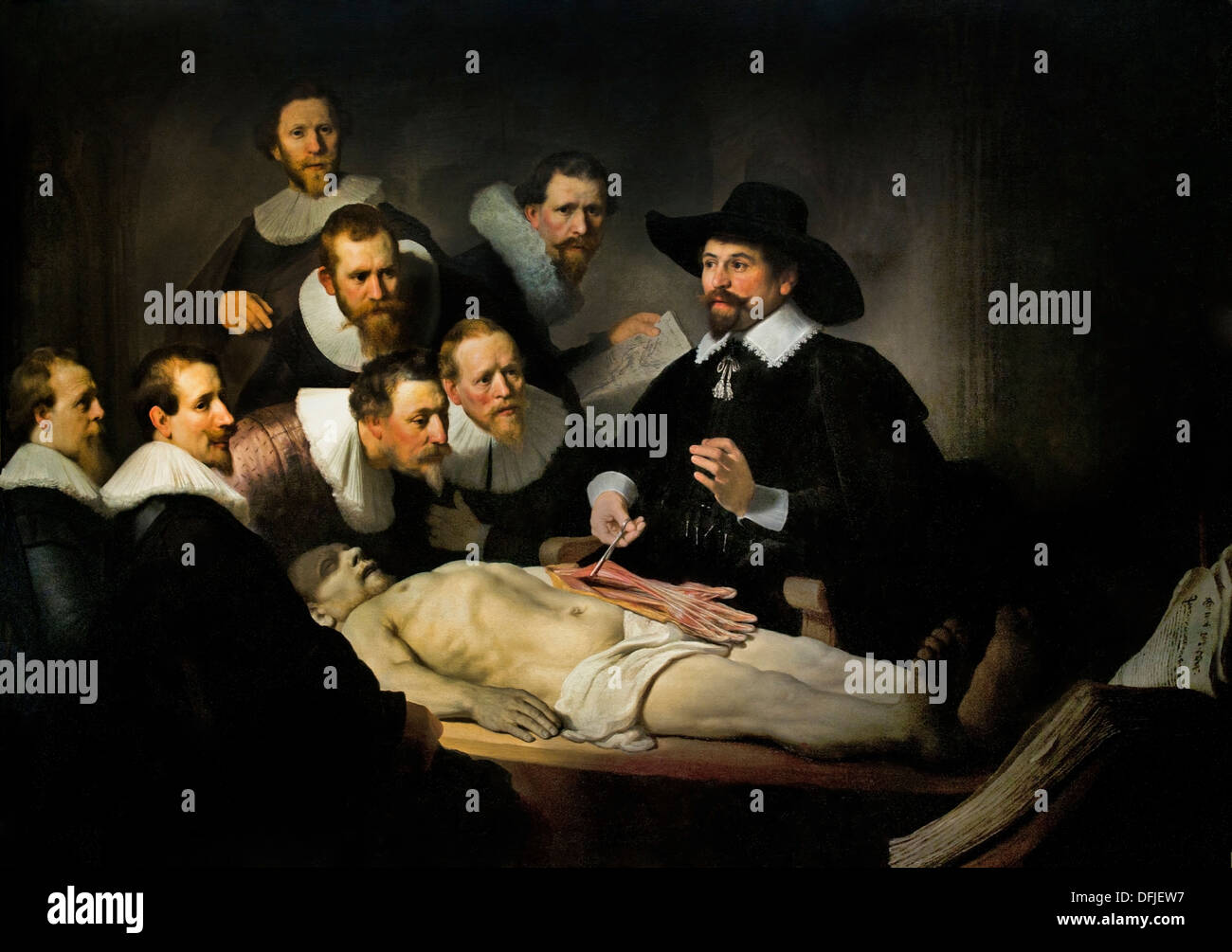 La leçon d'anatomie ( de anatomische les ) du Dr Nicolaes Tulp 1632 Harmenz Rembrandt van Rijn 1606 - 1669 Pays-Bas Néerlandais Banque D'Images
