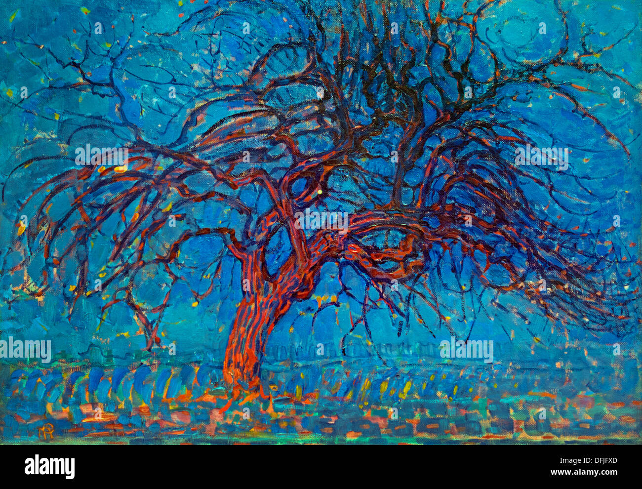 Soirée : l'arbre rouge 1908 Piet Mondrian (1872 - 1944) néerlandais Mondrian Banque D'Images