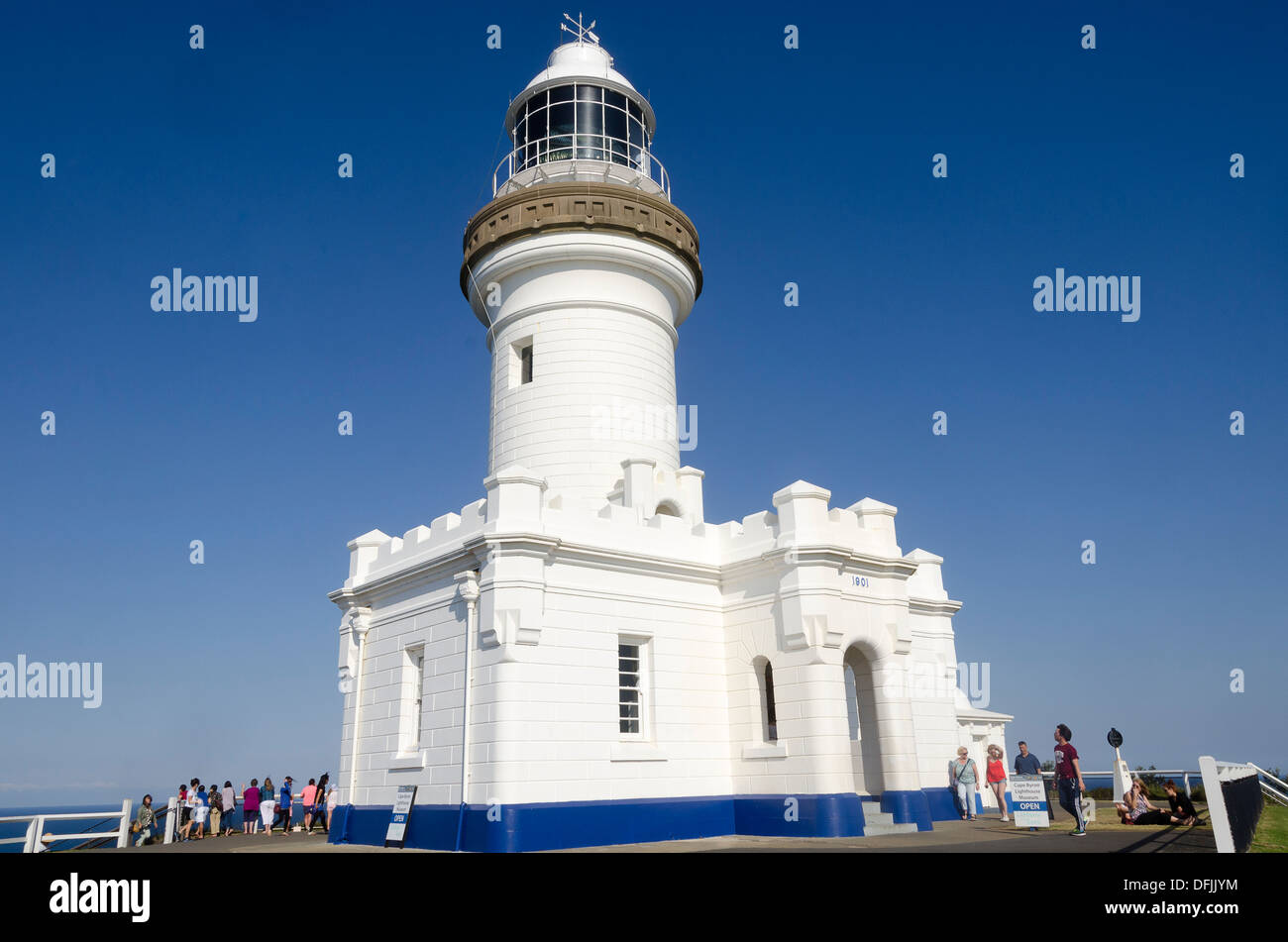 Phare blanc à Byron Bay, New South Wales, Australie Banque D'Images