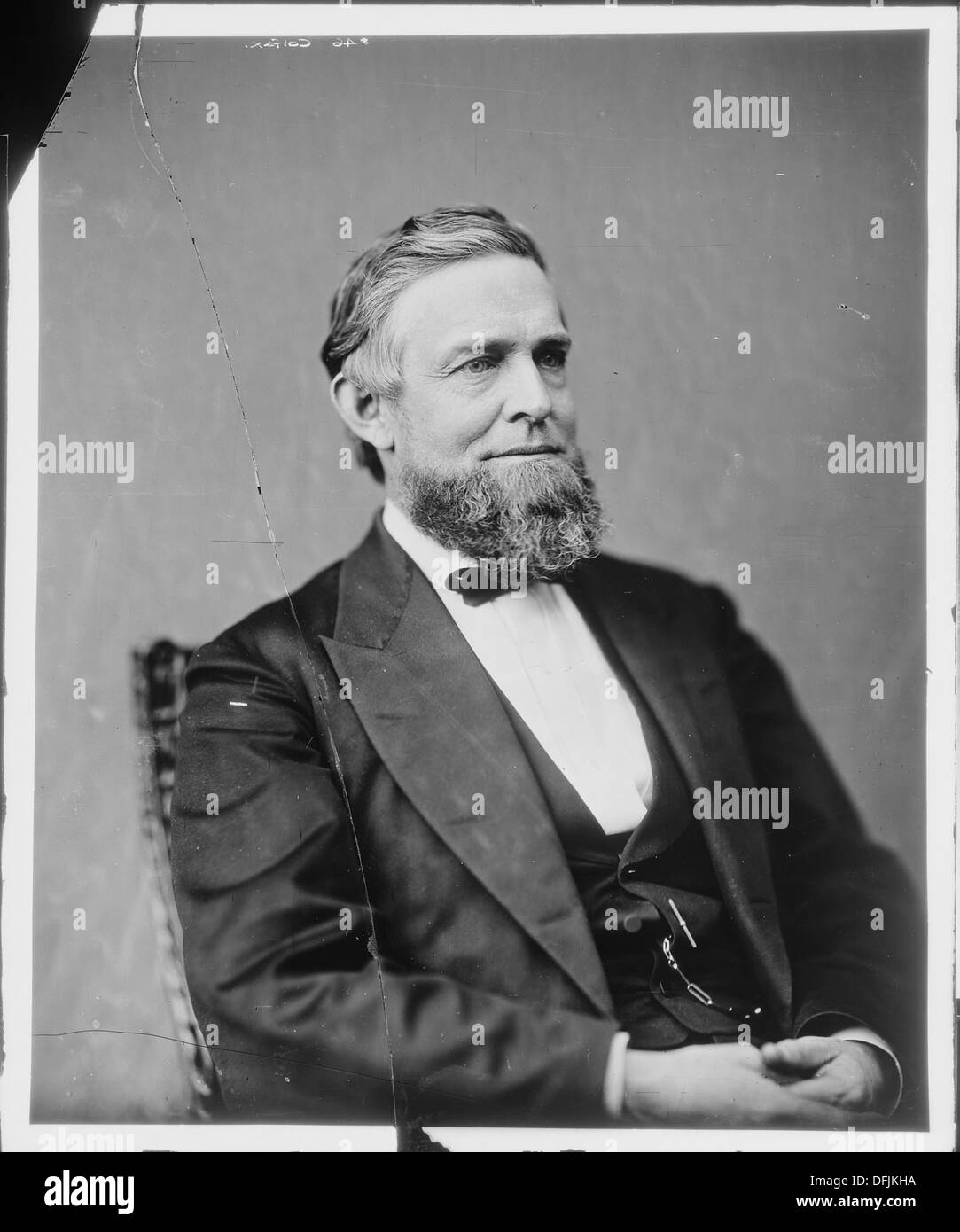 Portrait historique de l'honorable Schuyler Colfax, un homme politique américain qui a servi comme 17e vice-président des États-Unis sous le président Ulysses S. Grant. Banque D'Images