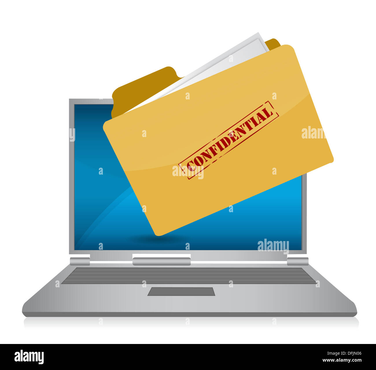 Illustration des fichiers informatiques confidentiels Banque D'Images